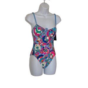 KATE SPADE Spring Water Floral One Piece Swimsuit RESORT Cruise size S